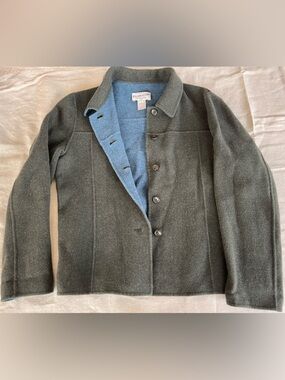 Pendleton Dark Green and Blue 100% Merino Wool Reversible Jacket